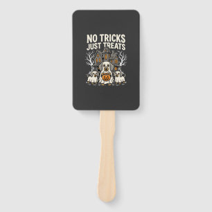 Cute Dog Halloween No Tricks Just Treats_1 Hand Fan