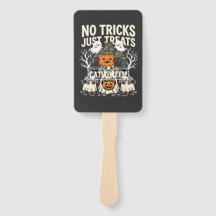 Cute Dog Halloween No Tricks Just Treats_1 Hand Fan