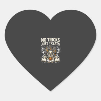 Cute Dog Halloween No Tricks Just Treats_1 Heart Sticker