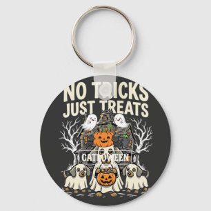 Cute Dog Halloween No Tricks Just Treats_1 Key Ring