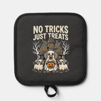 Cute Dog Halloween No Tricks Just Treats_1 Pot Holder