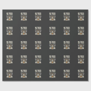 Cute Dog Halloween No Tricks Just Treats_1 Wrapping Paper