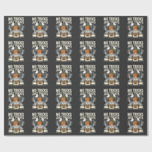 Cute Dog Halloween No Tricks Just Treats_1 Wrapping Paper
