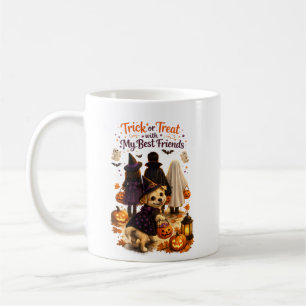 Cute Dog Halloween Watercolor Illustration Coffee Mug