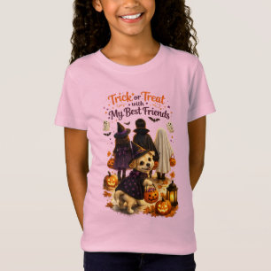 Cute Dog Halloween Watercolor Illustration T-Shirt