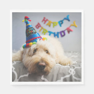 Cute Dog Happy Birthday Napkins