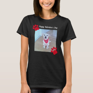 Cute Dog Happy Valentines Day Red Paws 1 Photo T-Shirt