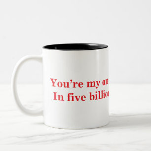 ☕ Cute Dog Heart Gift For Soulmate Coffee Love 💖 Two-Tone Coffee Mug