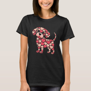 Cute Dog Hearts Valentine's Day Puppy Lover Women T-Shirt