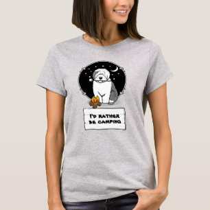 Cute Dog Hiker Camper Old English Sheepdog Grey 1 T-Shirt