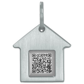 Cute Dog House Shaped with QR Code Dog Pet ID Tag