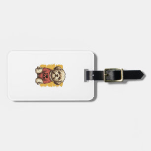 Cute Dog I Love Dad Vintage Engraving Vector Desig Luggage Tag