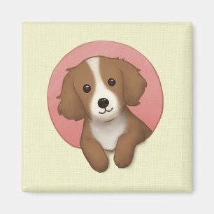 Cute Dog Illustration Art Magnet