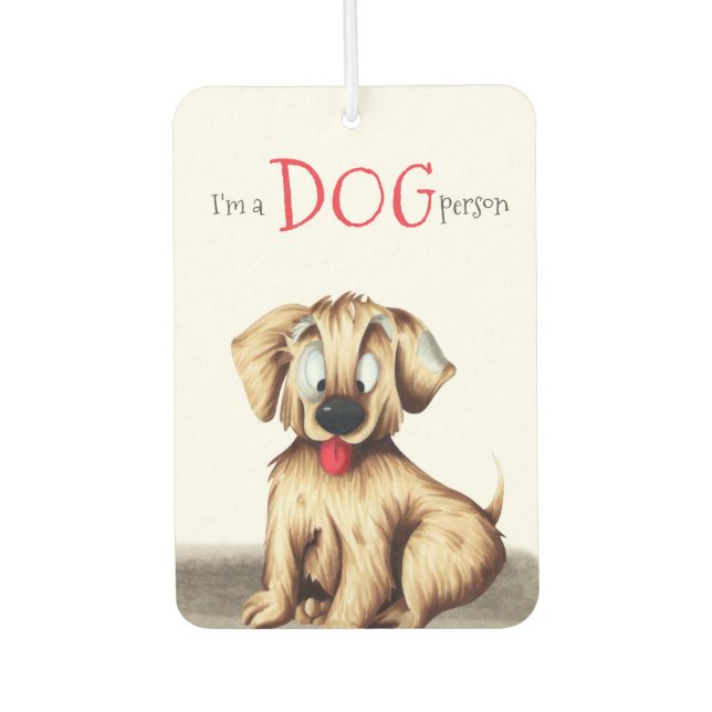 Cute Dog Illustration Car Air Freshener (Front)