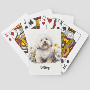 Cute Dog Illustration - Coton de Tulear Playing Cards