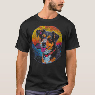 Cute Dog Illustration Retro Vintage Pet Graphic T-Shirt