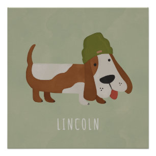 Cute Dog in a Beanie/Cap customized Poster