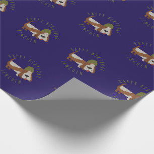 Cute Dog in a Beanie/Cap customized Wrapping Paper