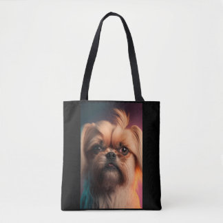 Cute dog in a two-sided tote bag