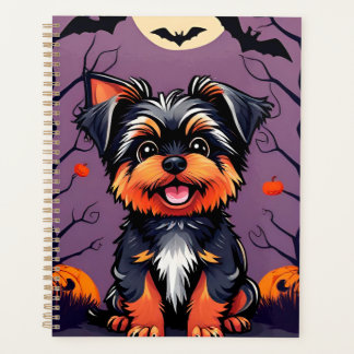 Cute Dog in Halloween Scene With Pumpkins Planner