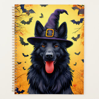 Cute Dog in Halloween Scene With Pumpkins Planner