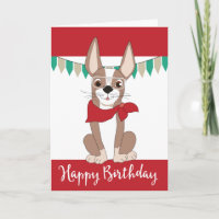 Cute Dog in Red Bandanna Birthday