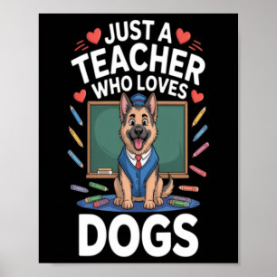 Cute Dog In School Poster
