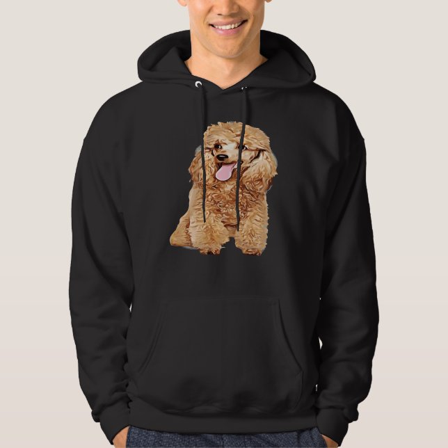 Cute Dog In Wig Funny Blonde Poodle Hoodie (Front)