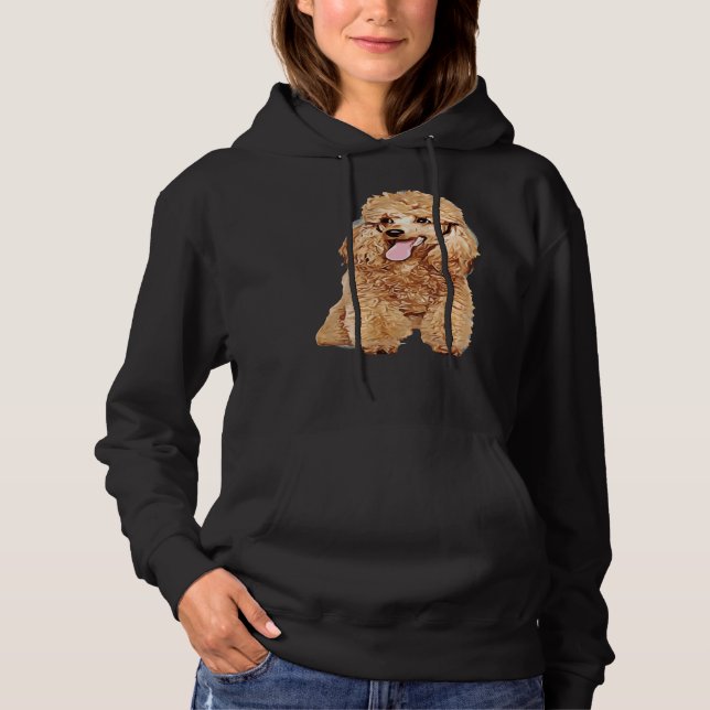 Cute Dog In Wig Funny Blonde Poodle Hoodie (Front)