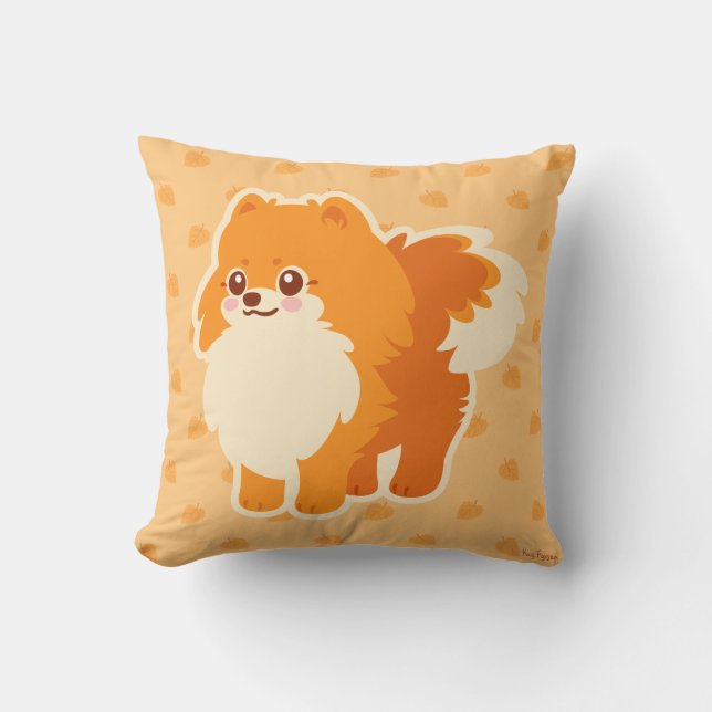 Cute Dog Kawaii Pomeranian Cushion (Front)