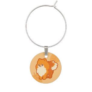 Cute Dog Kawaii Pomeranian Wine Charm