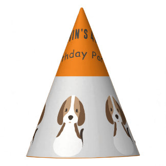 Cute dog kids modern custom name party hat