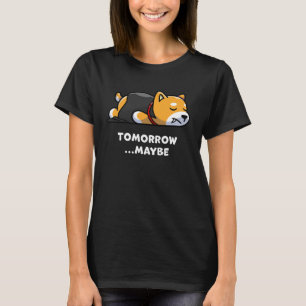 Cute Dog Lazy Vampire Halloween Maybe Morning T-Shirt