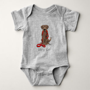 Cute Dog - Let's Go! Chocolate Labrador Retriever Baby Bodysuit
