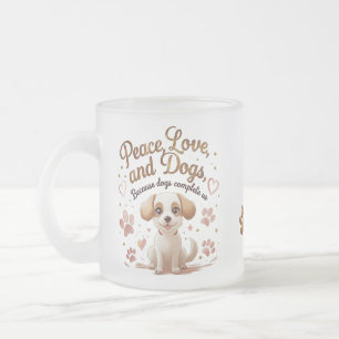 Cute Dog Love Glass Mug