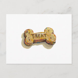 Cute dog lover art fun painting dogs treat biscuit postcard