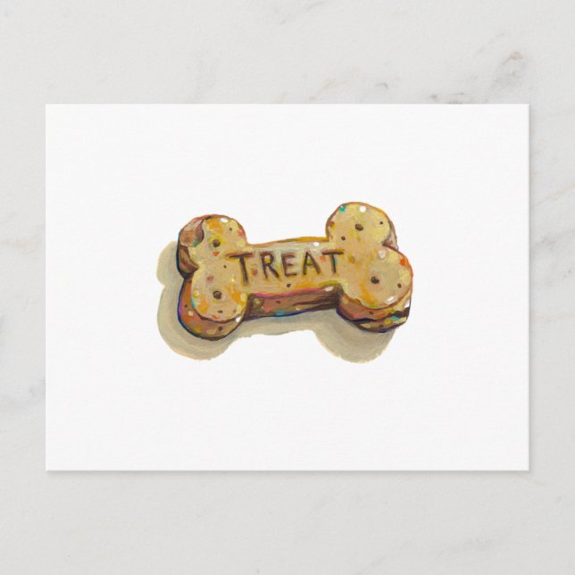 Cute dog lover art fun painting dogs treat biscuit postcard (Front)
