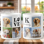 Cute Dog Lover Personalised LOVE 7 Photo Collage Coffee Mug<br><div class="desc">Introducing our modern and stylish Love Paw Print mug, the perfect gift for any dog lover! This chic mug features a modern custom photo collage and the personalised message to show off your love for your furry friend. As a dog mum or dad, there's nothing better than snuggling up with...</div>