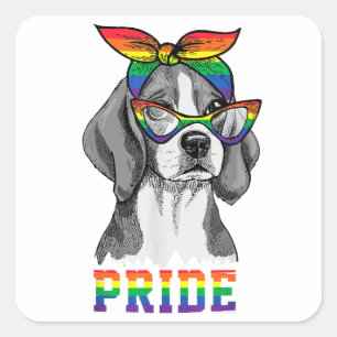 Cute Dog Lover Puppy Owner Beagle Mum Dad Gay Lesb Square Sticker