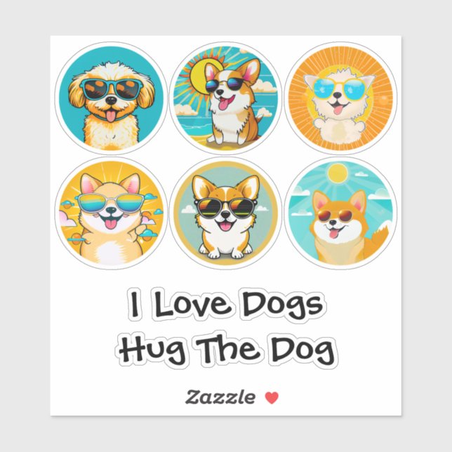 Cute Dog Lover Round (Sheet)