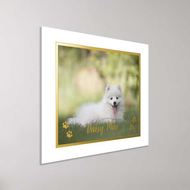 Cute Dog Lovers Personalised Pet Photo Foil Prints (Laydown)