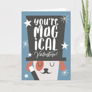 Cute Dog Magical Valentines Day Holiday Card