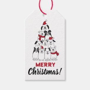 Cute Dog Merry Christmas Gift Tags