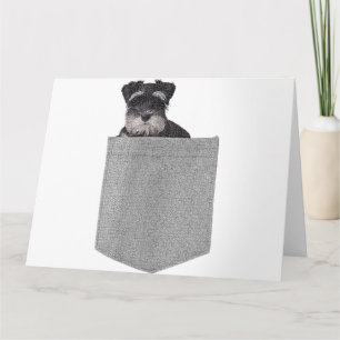 Cute Dog Miniature Schnauzer In Your Pocket dog  Card