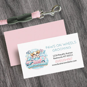 Cute Dog Mobile Pet Grooming Service Business Card