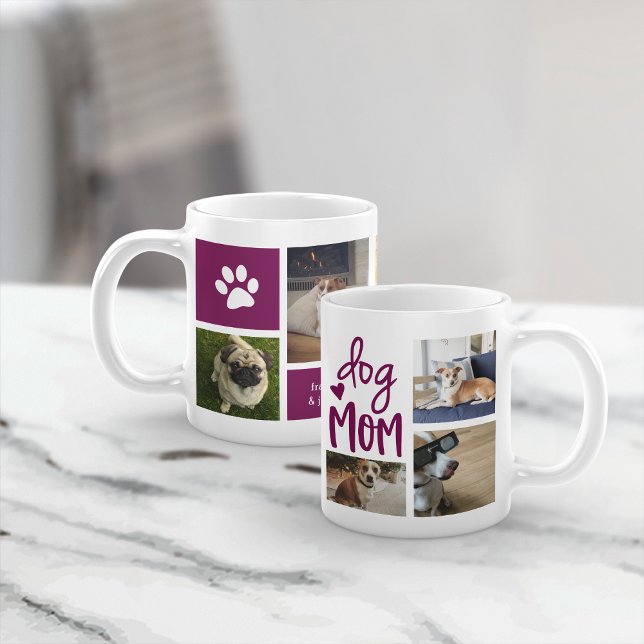 Cute Dog Mom Pet Photo Collage Coffee Mug (Creator Uploaded)