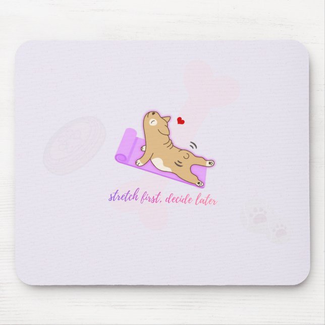 Cute Dog Mouse Pad | Self-Care Desk Decor (Front)
