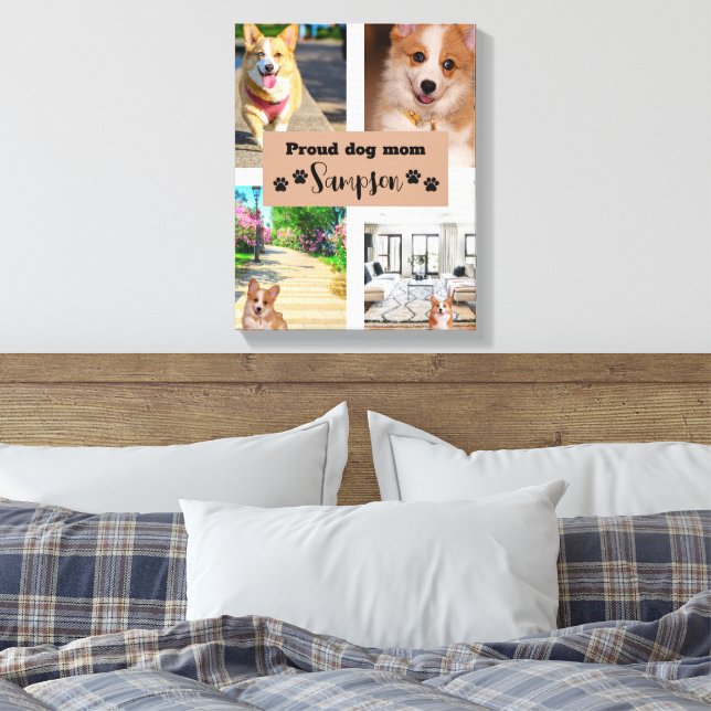 Cute Dog Mum Custom Photo Canvas Print (Insitu(Bedroom))