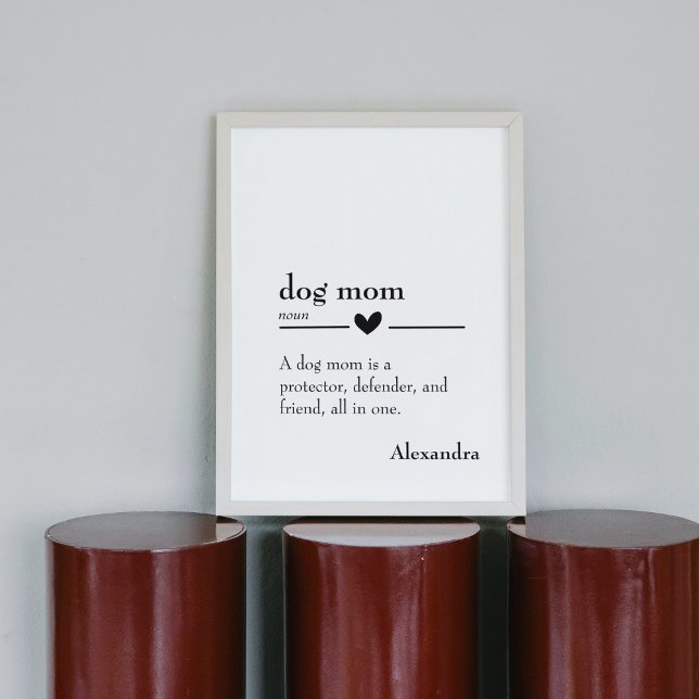 Cute dog mum definition noun custom name poster (Creator Uploaded)