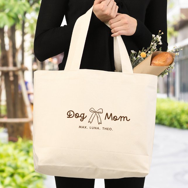 Cute Dog Mum Personalised Large Tote Bag (Creator Uploaded)